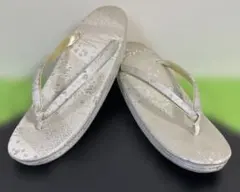 【和装】シルバー 系　花柄 草履