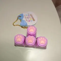 ポチポチキーボード　猫の足跡アクリルキーホルダー
