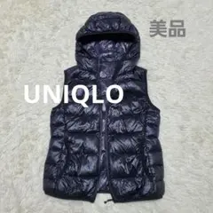 ■ユニクロ/ウルトラライトダウンベストフード付き ブラック M