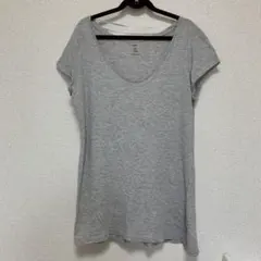 【美品】H&M Vネック Tシャツ M グレー シンプル ベーシック