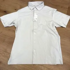 ★新品★エアリズムコットンフルオープンポロシャツ　ライトグレー　Ｍ