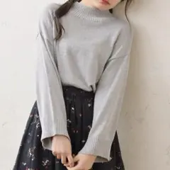 earth music&ecology❁⃘サイドスリットハイネックニット グレーF