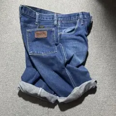 80s USA製 ヴィンテージ ラングラー 無地 カットオフ デニム ジーンズ