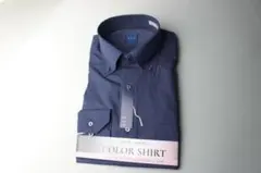 a.v.v HOMME　L(41-84)ネイビー無地 BDワイシャツ 形態安定のサムネイル