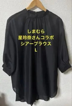 しまむら　星玲奈さんコラボ　シアーブラウス　黒　Lのサムネイル