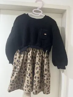 BREEZE もこもこ×ヒョウ柄 ワンピース 110