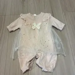 バースデイ cottoli レース付 ロンパース ドレス 星と月50〜60cm