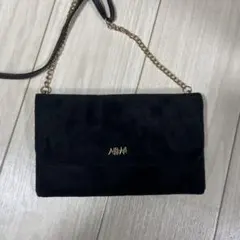 黒 スエード パーティバッグ AHKAH