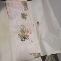 新品 レトロ 花車模様の小紋着物