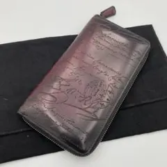 Berluti カリグラフィ 二つ折り 長財布 ダークブラウン スタンプ 