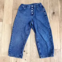 GU ジーユー GIRLSデニムプルオンバギーパンツ 130