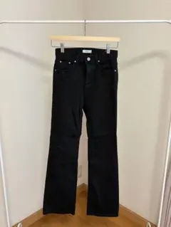 韓国 ブラック ブーツカットデニム