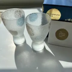【新品】アデリア プレミアム 丸紋 ペアグラス 日本製　日本酒 お猪口　化粧箱入