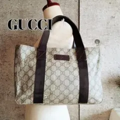 良品 グッチ ヴィンテージ GG柄 トート ハンドバッグ 鞄 レディース メンズ
