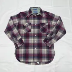 USA製 70'Sペンドルトン　オンブレチェック　ウールウエスタンシャツ Ｌ