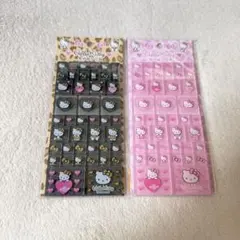Hello Kitty キティー　タイルシール　ヒョウ柄 ブラック ピンク