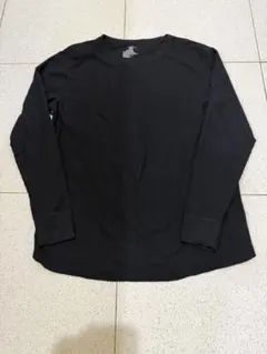 Hanes 2XL ブラック 長袖カットソー　　L相当サイズ　サーマルのサムネイル