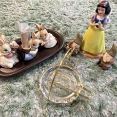 ディズニー 白雪姫 小人 ウサギ フィギュアセットのサムネイル