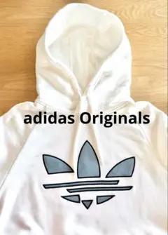 adidas Originals 白×ロゴ刺繍 プレミアムパーカー