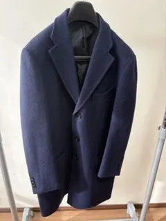 ハリスツイード ネイビー （濃紺ダイヤゴナル）チェスターコート