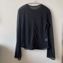 ［UNIQLO×マメクロゴウチ］長袖 シアーシャツ L 黒