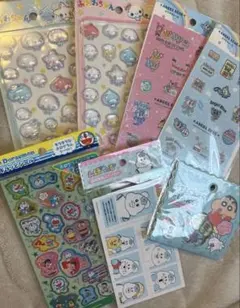 ７点セット　ボンボンドロップシール　おはじきシール　エンジェルブルー　んぽちゃむ