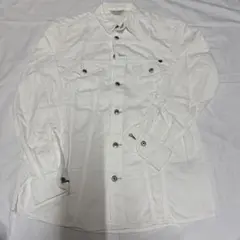 DIESEL ホワイト 長袖シャツ ボタン付き ダメージ加工