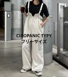 CIAOPANIC TYPY【フリーサイズ】ホワイト サロペット ONEサイズ