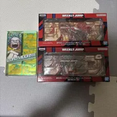 ヒロアカ　ジャンプロゴフィギュア2個＋緑谷アクリルブロックセット