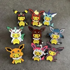 5.ポケモン☆ピカチュウ☆ポンチョ☆ブイズ☆ピンバッジ☆9点セット