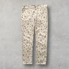花柄スリムパンツ スキニー レギパン ウエストゴム 春色 Y2K アーカイブ
