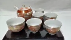 九谷焼 茶器揃 湯呑 10 客 急須 セット 金彩 赤絵
