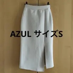 【AZUL】アイボリースリット入り 膝下タイトスカートS