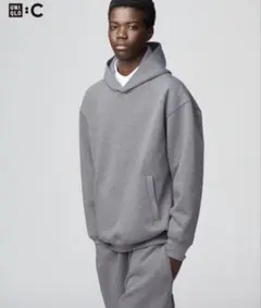 【新品タグ付き】ユニクロ C スウェットオーバーサイズプルパーカ 05グレー