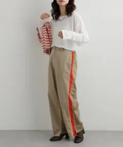 etsinta エシンタ　サイドライン トラックパンツ ベージュ　ジャージ　M etsinta エシンタ サイドライン トラックパンツ ベージュ ジャージ M