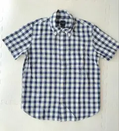 GAP 半袖シャツ 130サイズ ネイビー ギンガムチェック