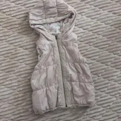 メゾピアノmezzopiano130フード付きダウンベストリバーシブル女の子