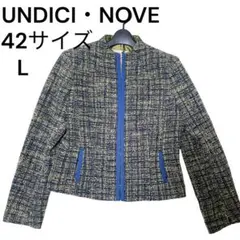 ✨美品✨ジャケット　ツイード　ノーカラー　Ｌ ウール95%