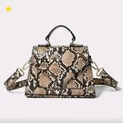 ヘビ柄ミニショルダーバッグ　コンパクト　カジュアル　エレガント