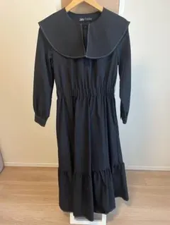 【ZARA】ピーターパンカラーミディワンピース　XS