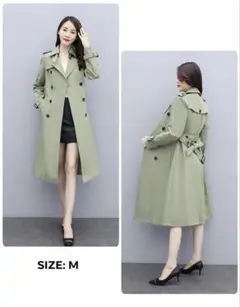 オリーブグリーン トレンチコート Mサイズ