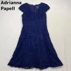 Adrianna Papell　総レースワンピースドレス　ネイビー