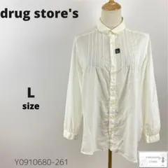 drug store's トップス シャツ ブラウス ワンポイント 長袖 羽織り