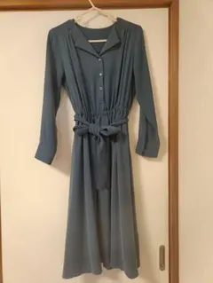 N. シャツワンピース 長袖 腰紐付き