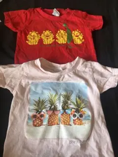 キッズ Tシャツ 2枚セット 沖縄 シーサー パイナップル 100のサムネイル