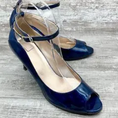 549【人気】GINZA Kanematsu ネイビー パンプス 24.5cmのサムネイル