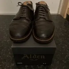 Alden オールデン 54357 スエード Vチップ ブラック9ハーフD - メルカリ