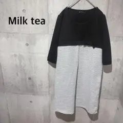 ミルクティー✳︎マタニティウェア　ワンピース 授乳服　レディース　お洒落　リボン