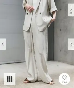 SENSE OF PLACE リネンライクワイドパンツ