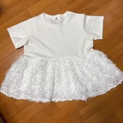 Mさま専用★M y u ：裾FLOWERチュール (半袖) Tシャツのサムネイル